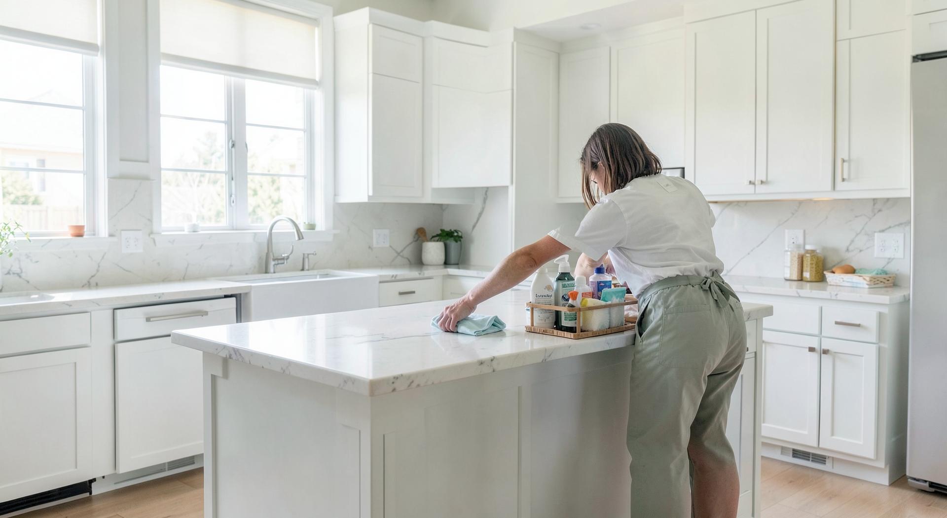 Weston Cleaning professional cleaning a bright kitchen